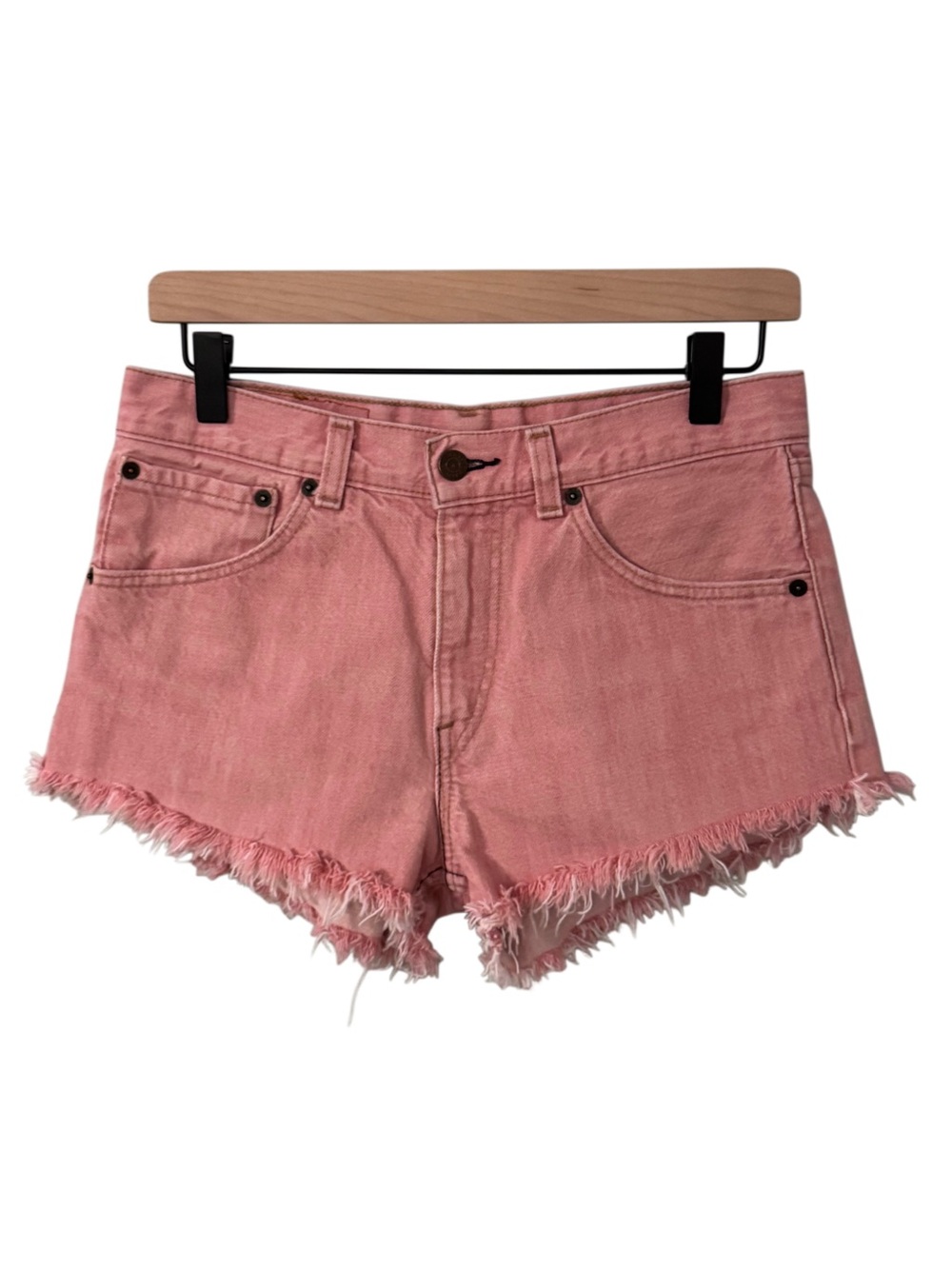 Rare Levi's 501 VTG Y2K Cut Off Denim Shorts in Pink Wash 29